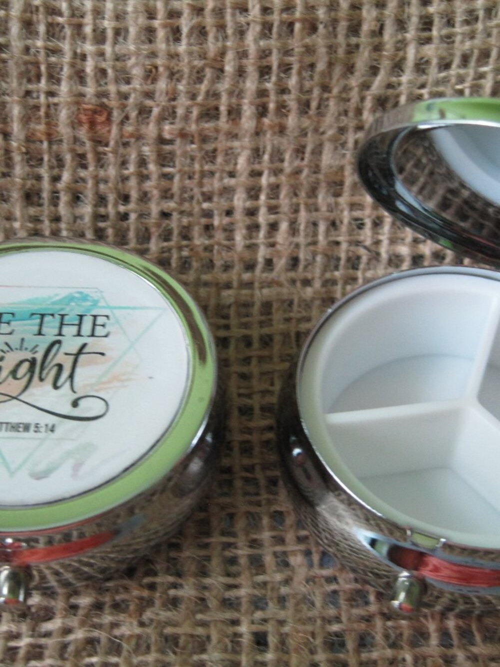 Christian Quotes Themed Three Compartment Pill Box